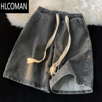 HLCOMAN编织抽绳牛仔短裤男夏季潮牌ins港风宽松五分裤百搭休闲中裤薄款