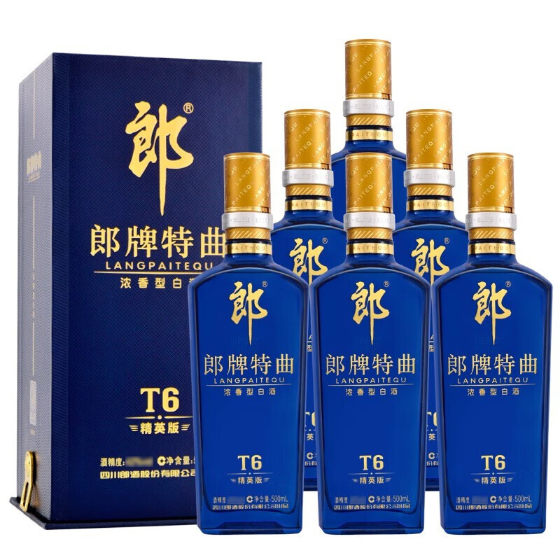 郎酒 郎牌特曲t6精英版 50度 500ml*6 整箱装 浓香型白酒