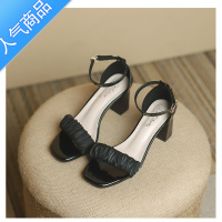 SUNTEK今年新款凉鞋夏季女款2023年时尚百搭温柔仙女风配裙子粗跟高跟鞋