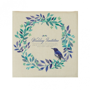 家柏饰(CORATED)北欧椅垫慢性回弹美臀家用餐厅冬季办公室加厚汽车坐垫 花环鸟 40X40*4cm可拆洗