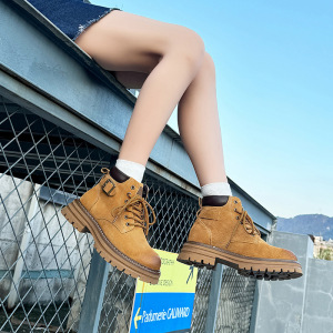 情侣款真皮大靴新款秋冬季男鞋英伦风短靴厚底马丁靴女鞋子