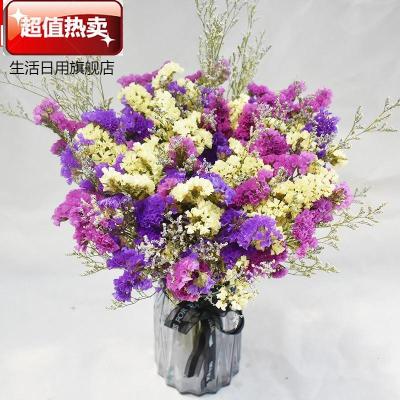 。客厅摆件大型落地干花花加花瓶满天星干花花束客厅家居插花装饰紫黄玫红色勿忘我带花瓶-N18干花包