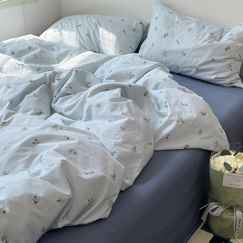 小清新碎花纯棉床上用品四件套新款被套床单人宿舍三件套