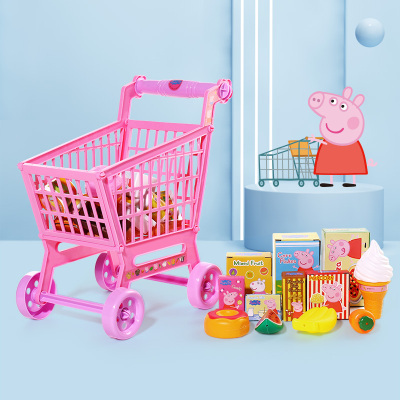 小猪佩奇儿童超市收银机玩具宝宝仿真一体机收银台女孩过家家套装小猪佩奇收银机手推车套装