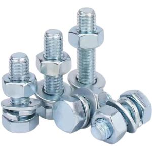 鑫迈凯斯 4.8级外六角螺丝螺母套装 M6*30[杆+母+平弹垫]套