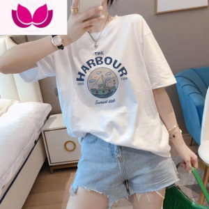 七斓2023新款韩版宽松大码圆领短袖T恤女基础款时尚百搭上衣夏季