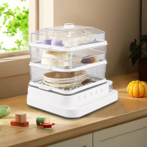 荣事达(Royalstar)多功能电蒸锅外置加水电蒸笼18L大容量三层电蒸锅 RS-ZG833G