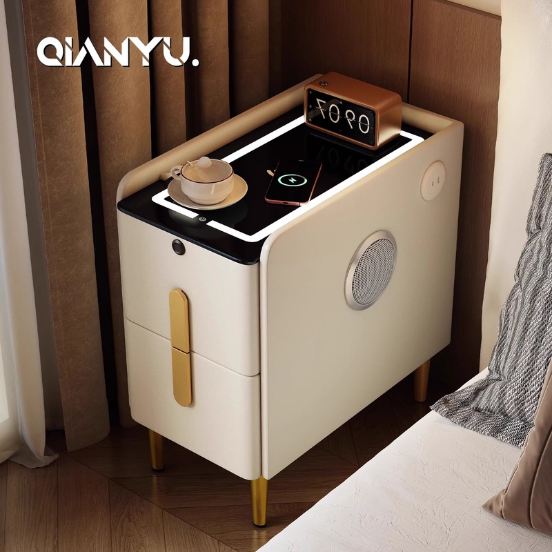 智能无线充电床头柜简约现代多功能高级感储物床边柜