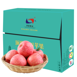 陕西洛川苹果红富士6枚大果新鲜水果延安苹果