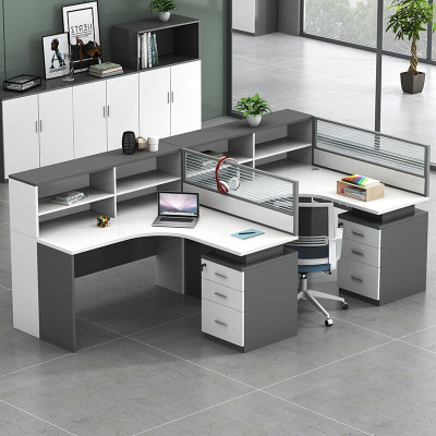 全简办公家具2/4/6人办公桌组合屏风职员办公桌椅组合办公室财务办公桌工作卡座工位