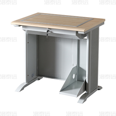 洛泰远 隐藏式翻转电脑桌培训桌教室机房多媒体学习桌办公桌C款单人位