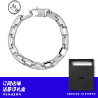 JiMi欧美方形锁拼接粗款古巴手链男女潮嘻哈小众ins钛钢手饰