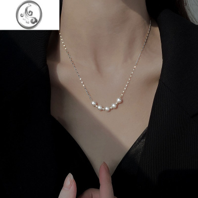 JiMi925银银珍珠项链女2023新款时尚轻奢小众设计高级感母亲节502礼物