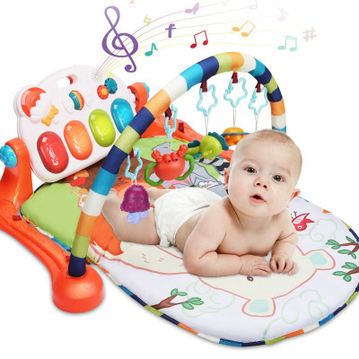 活石儿童钢琴健身架婴儿宝宝玩具0-1-3岁带音乐脚踏运动健身器升级款健身架送充电电池+充电器-