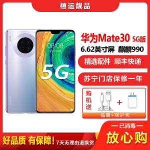 [二手9成新]华为Mate30 5G 星河银 8G+256G全网通安卓手机6.62英寸屏麒麟990双卡拍照商务5G手机