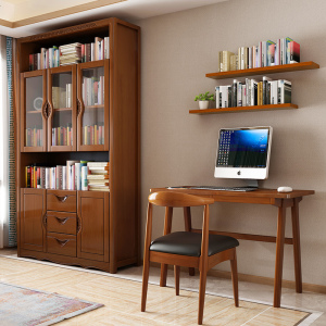 实木书房家具套装组合书法书画写字电脑桌椅家用办公现代简约中式