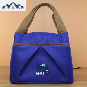 中号可爱防水防油手提饭盒袋牛津布上班族带饭包铝膜学生拎午餐包 三维工匠收纳包