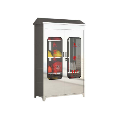 正斌304不锈钢柜消防救援器材箱防护用品柜室外微型消防站带雨棚1480*900*400(加厚201材质)不含器材