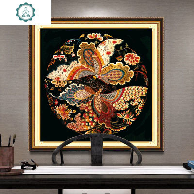十字绣客厅2019小件幅新款中式凤凰简单绣线绣刺绣自绣手工自己绣封后一套7副-大格4股绣70X70棉线