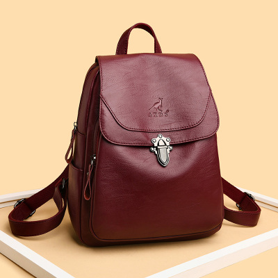 小亚天背包女双肩真皮2020新款大容量时尚潮流牛皮防盗锁扣青年妈妈旅游
