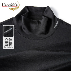 鳄鱼恤CROCODILE 中青年男士中高领气质商务长袖T恤上衣