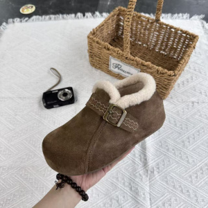 内增高4.5cm真皮雪地靴女冬季新款加绒保暖单鞋休闲复古女鞋