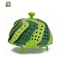 蒸笼蒸格折叠家用硅胶蒸屉水果篮蒸架伸缩蒸篮多功能蒸菜 FENGHOU 红色