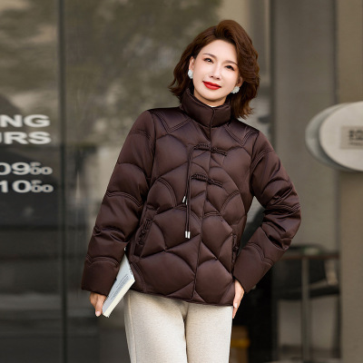 时尚女中老年妈妈装羽绒服女大码冬季保暖鸭绒90绒女4060岁冬款女