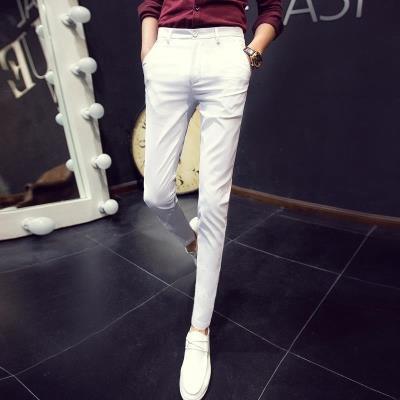 SUNTEK九分裤男夏韩版修身休闲小西裤潮流薄款小脚英伦风弹力西装裤子男西裤