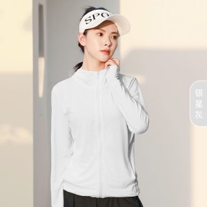 聚衣堂新款防晒外套薄款连帽防晒服女户外长袖提花透气防晒衣