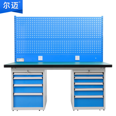 尔迈 重型钳工工作台防静电操作台工厂车间多功能维修工具台 1.8米 H款