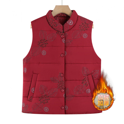 加绒保暖马甲奶奶装洋气简约老太太加厚马夹冬装衣服60-80岁御寒