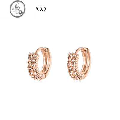 JiMi气质高级感玫瑰金耳扣耳圈女精致气质小众耳环轻奢耳饰