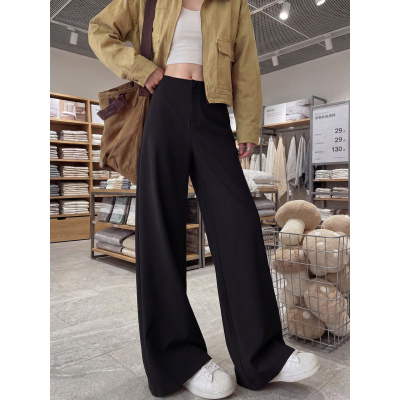 韩系西装裤女春季新款百搭直筒修身高级感休闲宽松长裤修身阔腿裤_548