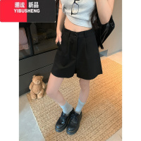 YIBUSHENG高级感宽松西装裤女季新款韩版时尚高腰显瘦纯色阔腿休闲裤短裤