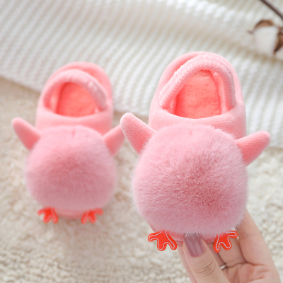 奔典品牌棉拖鞋居家儿童防滑冬季卡通厚底可爱公主女童包跟中大童拖鞋男童