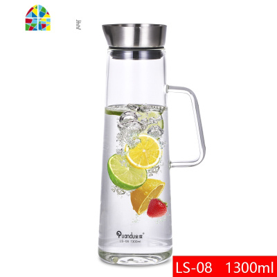 凉水壶耐热玻璃冷开水壶透明大容量盛水壶可高温家用扎壶套装 FENGHOU LS-06+XD_01*4