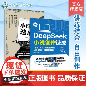 2册 DeepSeek小说创作速成 小说写作速成本 零基础在线小说创作指南创意小说本 DeepSeek小说AI创作一键生