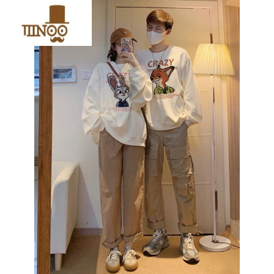 YANXU不一样情侣装款衣服2023新款冬季感小众网红圆领卫衣外套