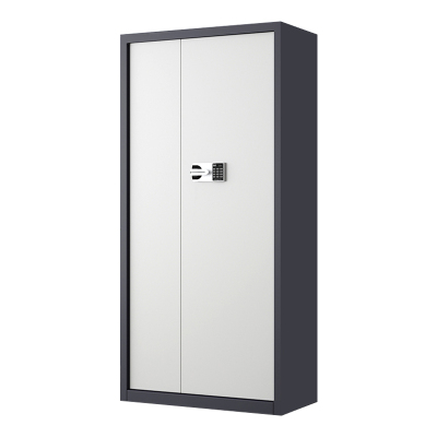 汉诺鑫威指纹电子保密柜钢制密码文件柜档案柜矮柜保密资料柜办公柜通门灰白色:国保密码锁