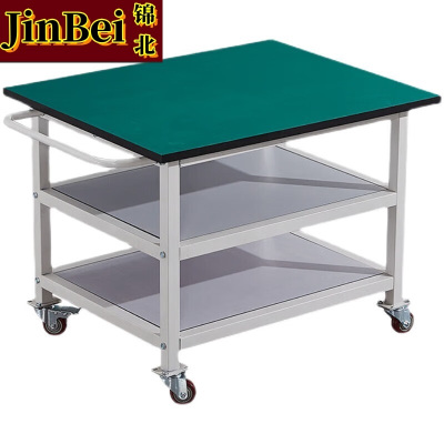 锦北三层周转车物料车防静电工作台可移动桌操作台小推车60*40*75cm