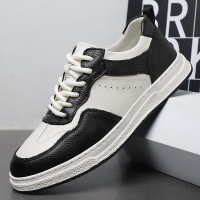 头层牛皮休闲运动男鞋春秋轻便舒适真皮老爹健步鞋白鞋板鞋旅行鞋