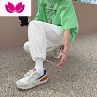 七斓卫裤男夏季薄款潮牌运动束脚裤ins休闲裤子韩版潮流宽松九分裤