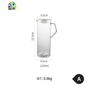 可高温耐热防爆大容量高硼硅玻璃水果花茶壶凉水壶家用冰箱冷水壶 FENGHOU B矮款