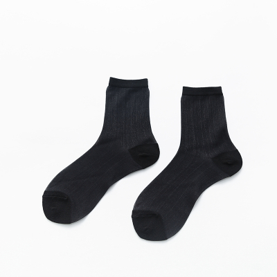 透明玻璃丝袜纯色堆堆袜子女夏季仙女袜薄韩国透气沙滩袜日系黑色