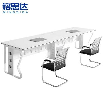 铭思达屏风办公桌并排双人位含椅套