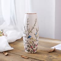 陶瓷花瓶摆件客厅插花器小清新简约现代中式家居餐桌创意装饰水培 三维工匠 02-花团锦簇(高30CM)