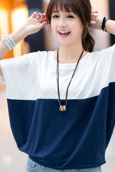 夏季韩版大码女装宽松女士短袖T恤女蝙蝠衫学生上衣