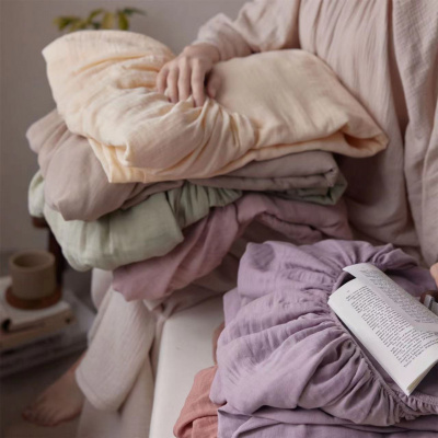 A类双层皱皱纱床笠单品纯棉床套床垫罩保护套单件厂家