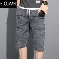 HLCOMAN六口袋牛仔短裤男2023夏季薄款宽松大码加肥加大胖子七分中裤子男